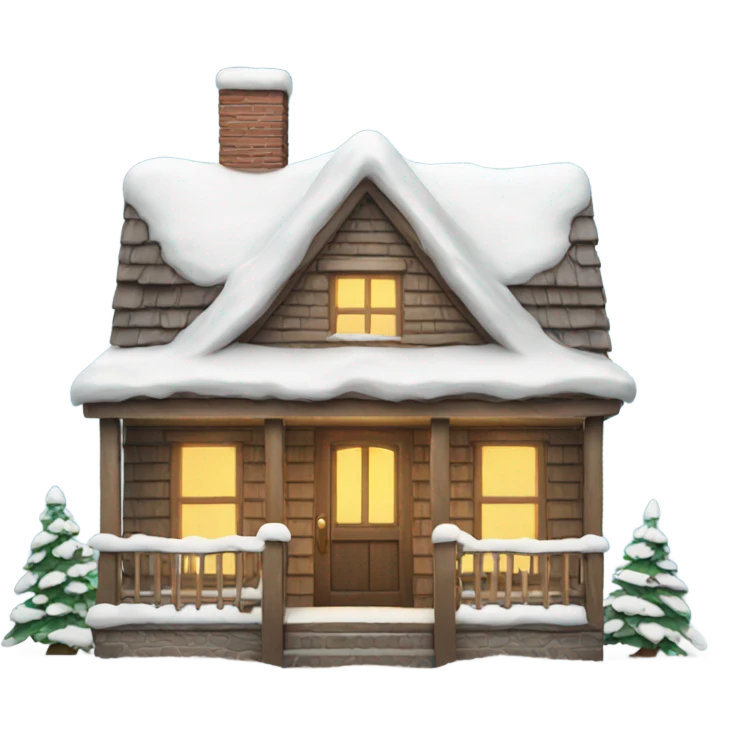 christmas house covered in snow emoji