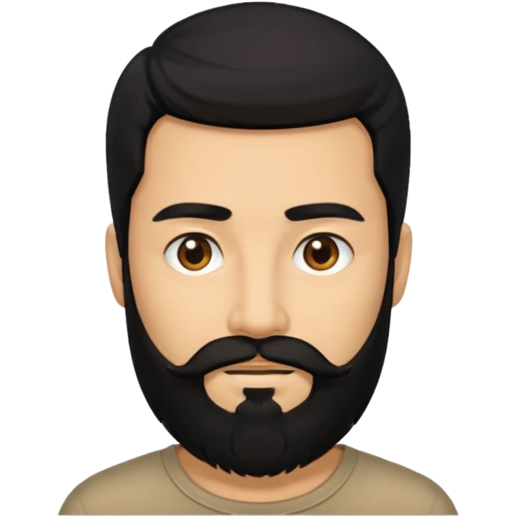رجل لديه شعر اسود طويل ولحية emoji