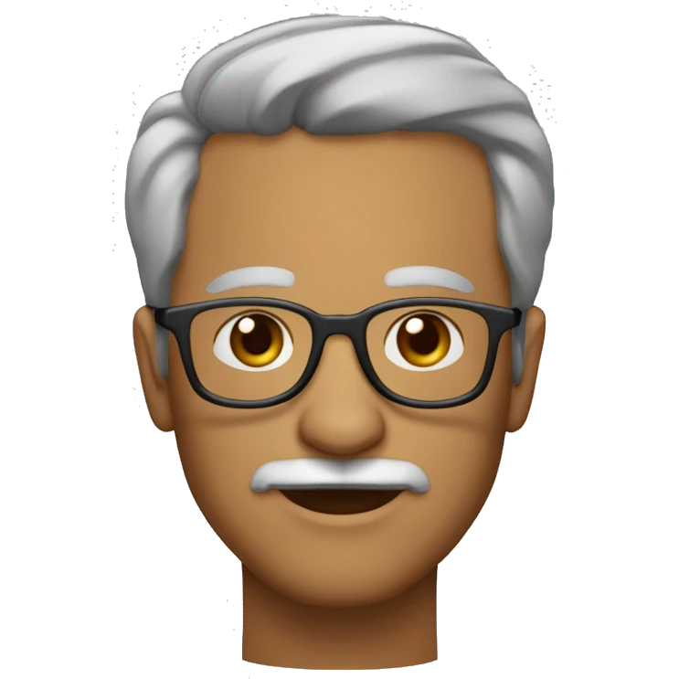 HOMEM 54 ANOS CABELOS CASTANHOS CURTOS, BARBA BEM FEITA OCULOS DE GRAU emoji