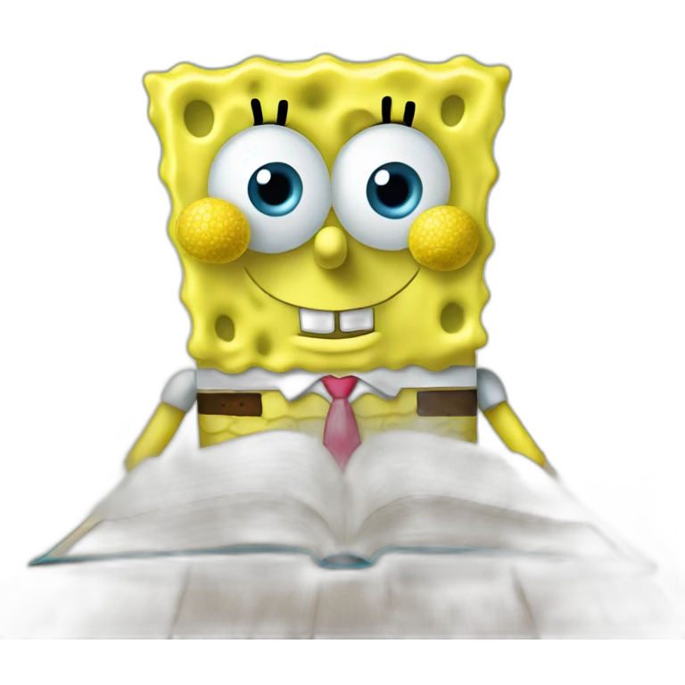 SpongeBob reading emoji