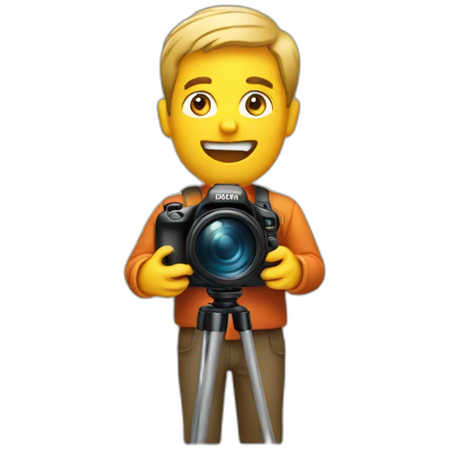 Photographer with camera emoji