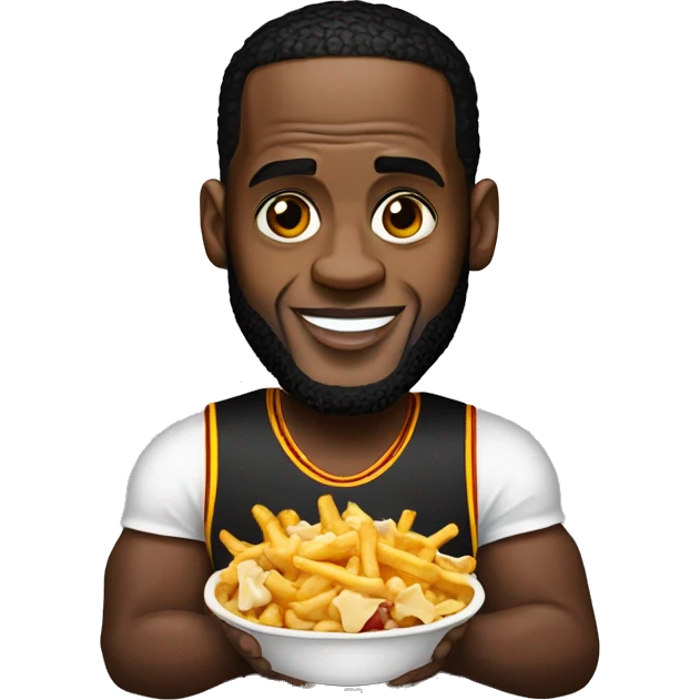 Lebron James holding poutine emoji