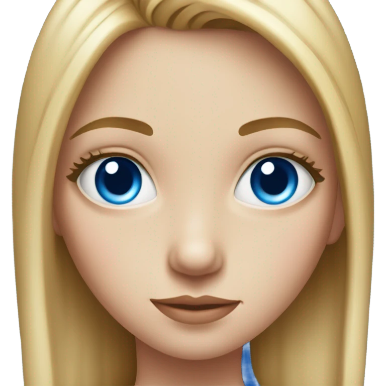 realistic portrait of girl with blue eyes emoji