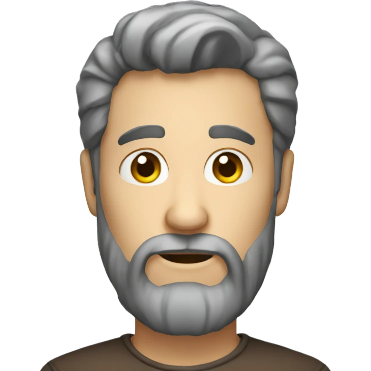 wondered bearded man facing camera emoji