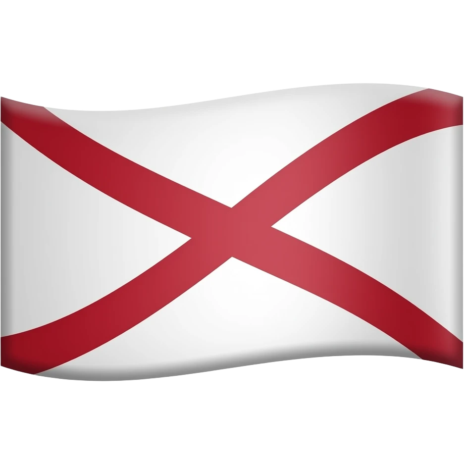 Bandera blanca con líneas rojas cruzándose , de arriba a la izquierda a abajo a la derecha , y de arriba a la derecha a abajo a la izquierda emoji