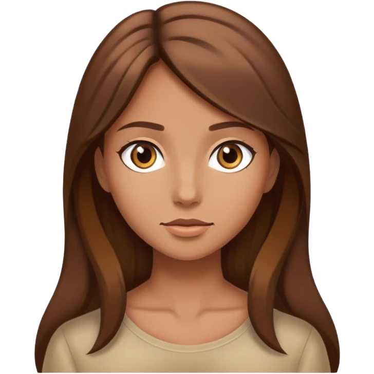 Girl with broun and long hair emoji