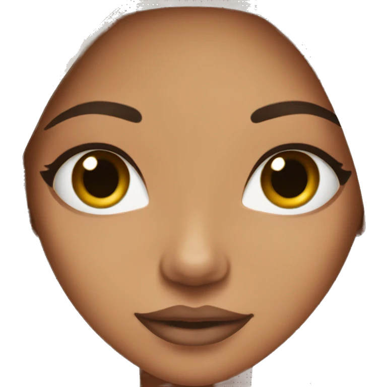 girl with straight dark and long hair with tan skin and nude/pinkish lip combo  emoji