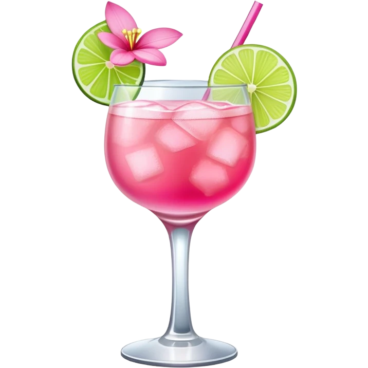 Flower pink mocktail emoji