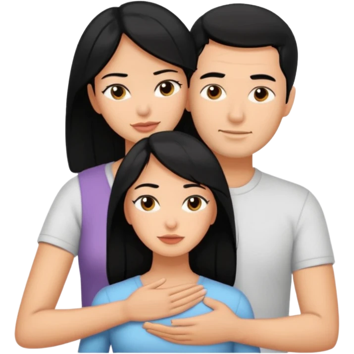Man with black hair massaging woman with black hair emoji