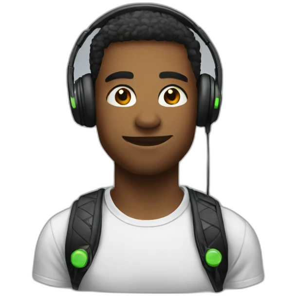 Gamer with earbuds emoji