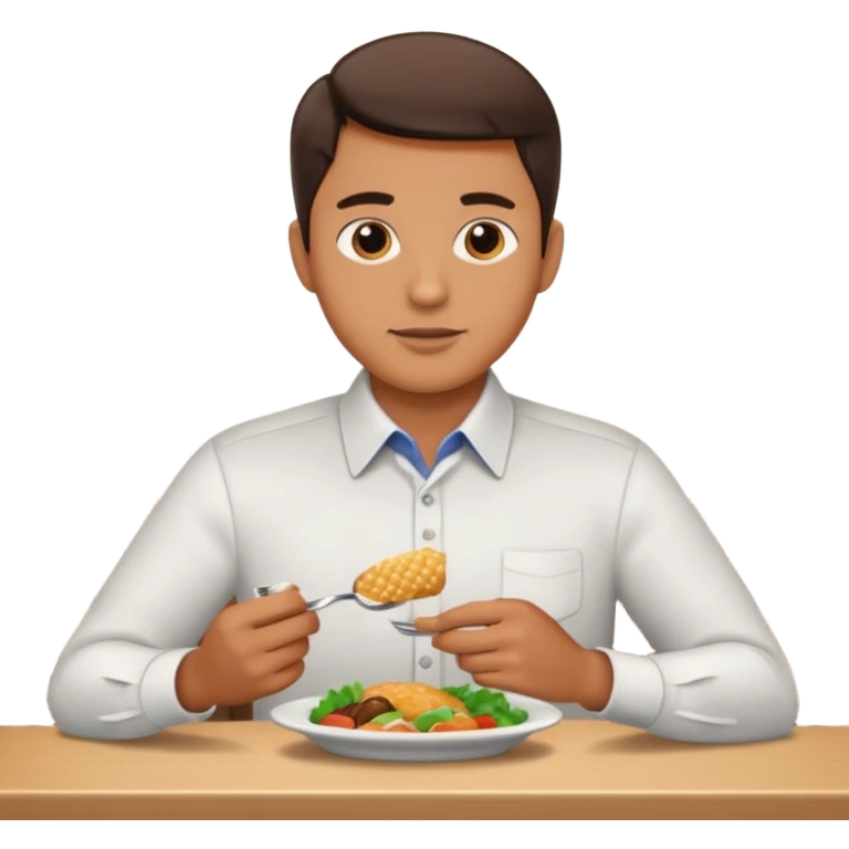 1 man eating at restaurant emoji