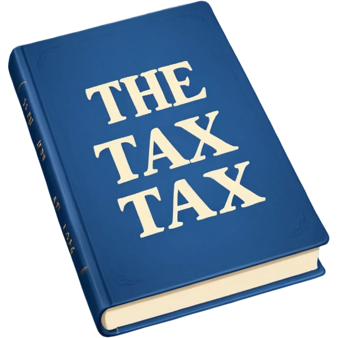 a blue book that says "the tax law" emoji
