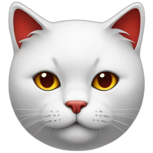 fat cat white red black emoji