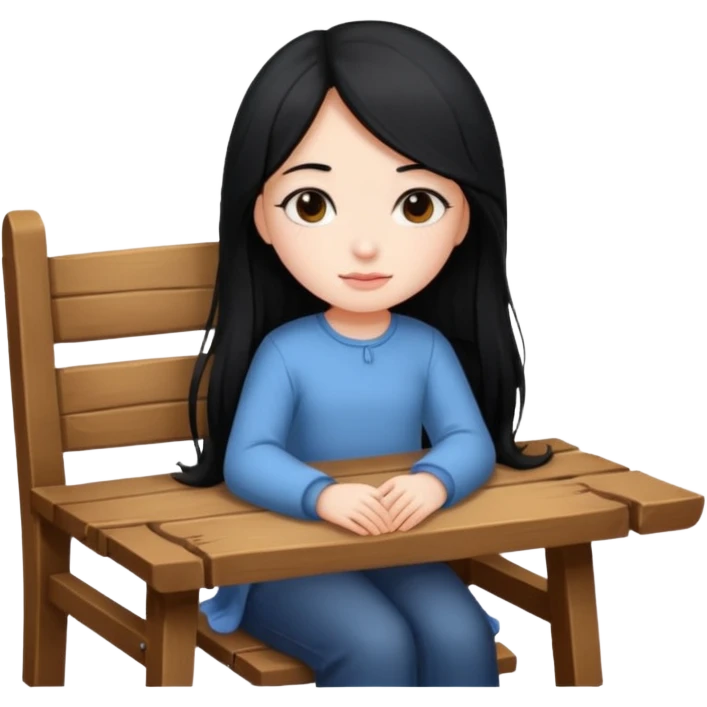 A uwu girl sitting by a chair. emoji