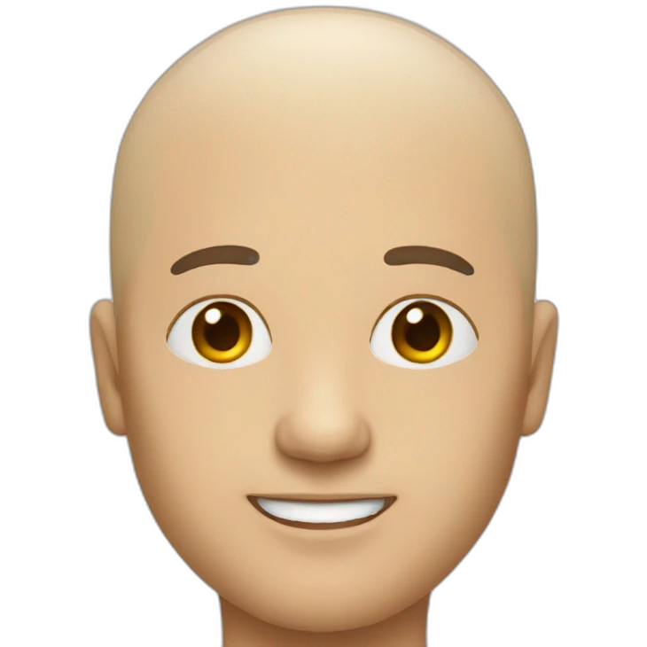 a bald man with a falling wig emoji