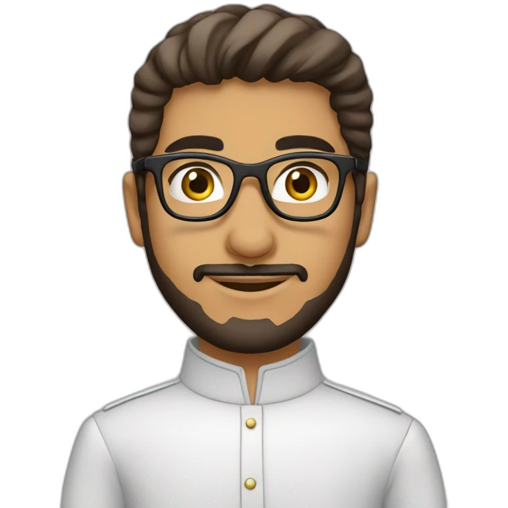 Musulman jeune arabe lunettes emoji
