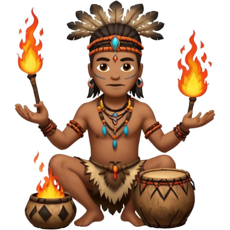SHAMAN DRUM FIRE emoji