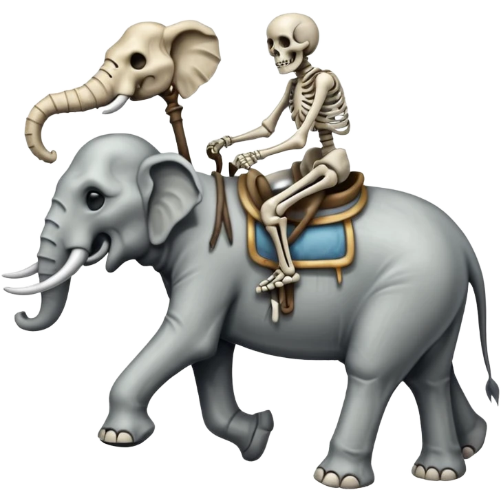 Skeleton Rider on elephant emoji