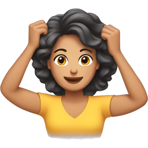 mujer moviendo su cabello emoji
