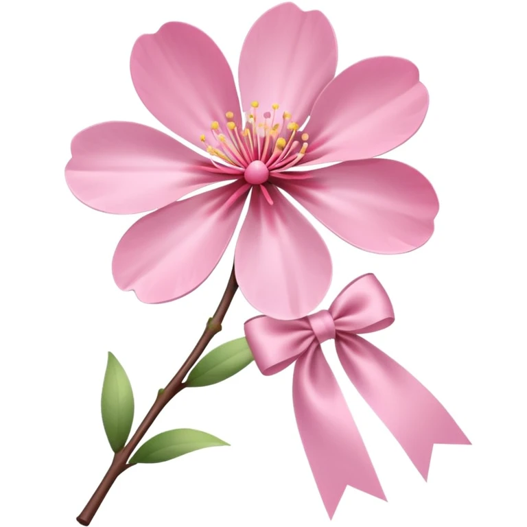 sakura flower with a ribbon tied around stem emoji