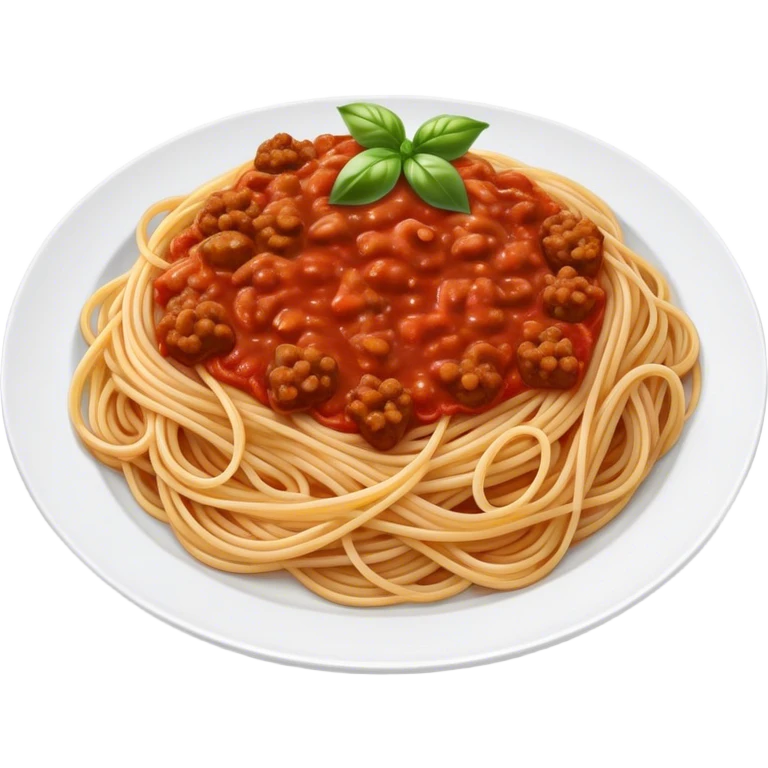 Spaghetti Bolognese on a plate,fine pieces  emoji