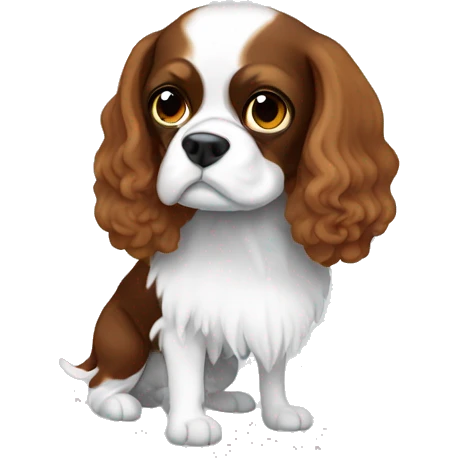 Brown and white cavalier  emoji