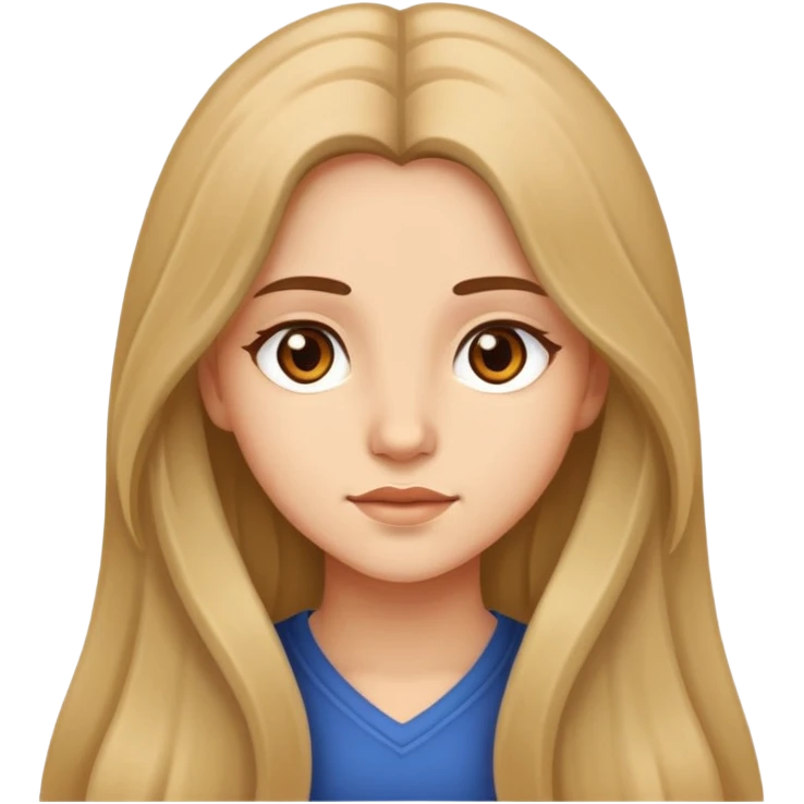 دختر مو بلند با رنگ چشم قهوه ای emoji