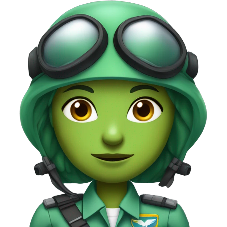 green alien reptilian woman pilot emoji