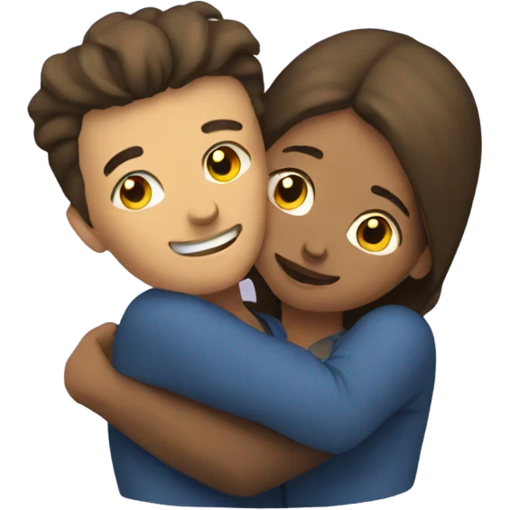 Man hugging female emoji