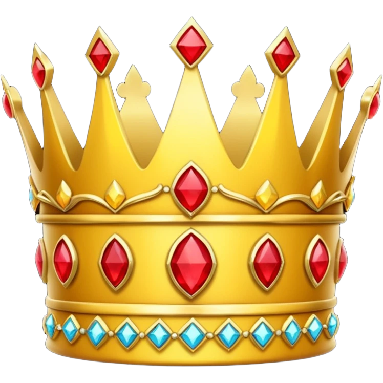 yellow crown with only red gems only lot red gems emoji