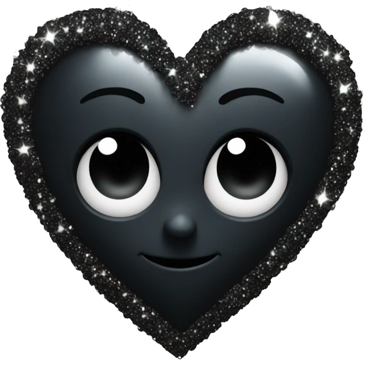 Sparkling black heart emoji