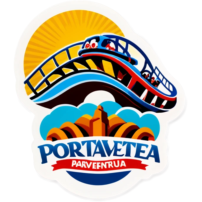 Roller coaster with the name « Portaventura » emoji