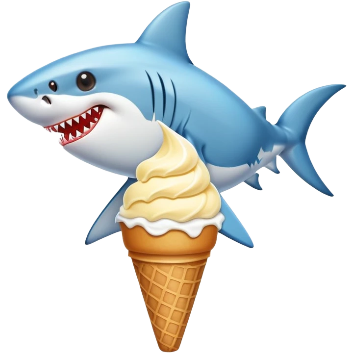Shark with a ice cream  emoji