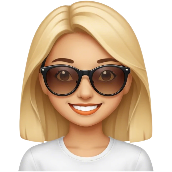 smiling girl in sunglasses emoji