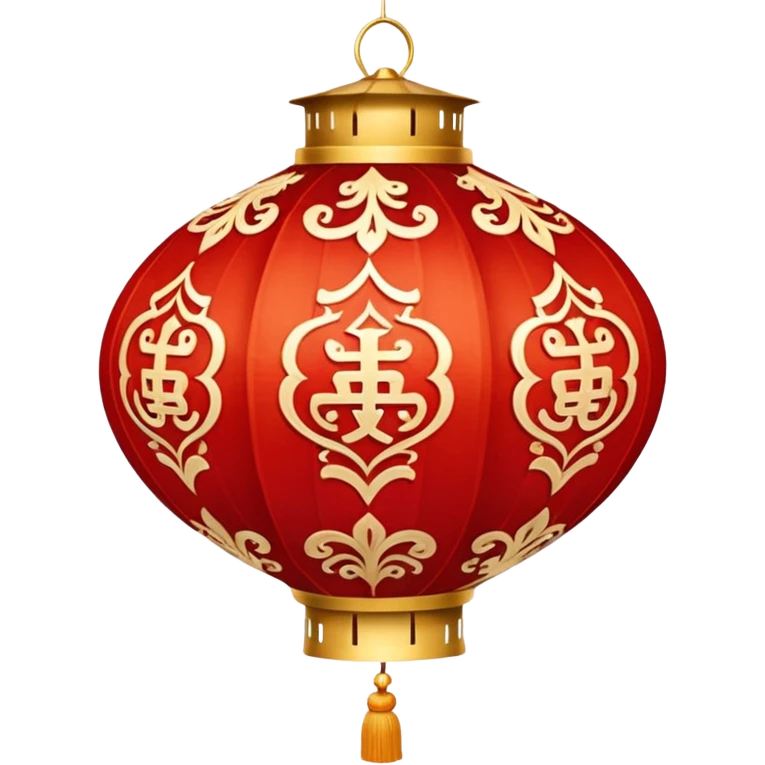 red beige ornamented chinese lantern emoji