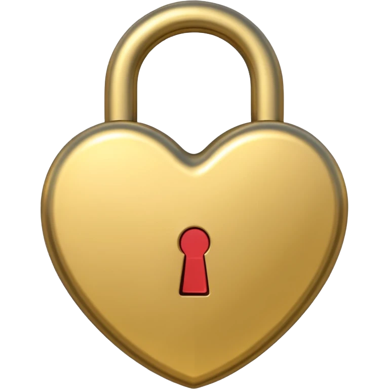 basic gold heart lock emoji