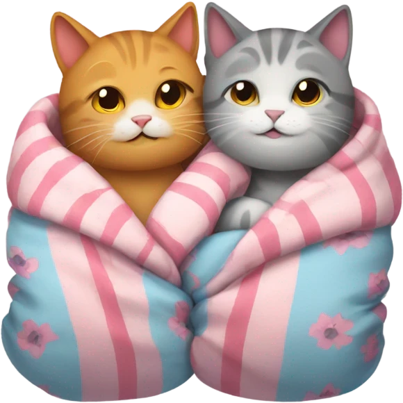cozy cats  hug in pajamas emoji