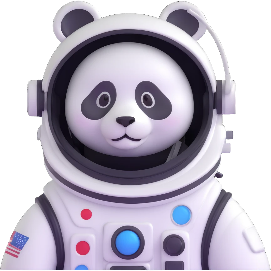 panda astronaut with helmet emoji