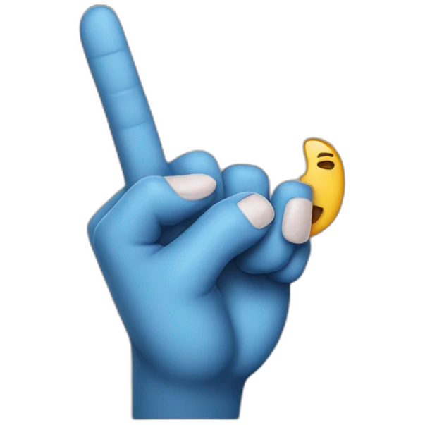 Broken middle finger emoji