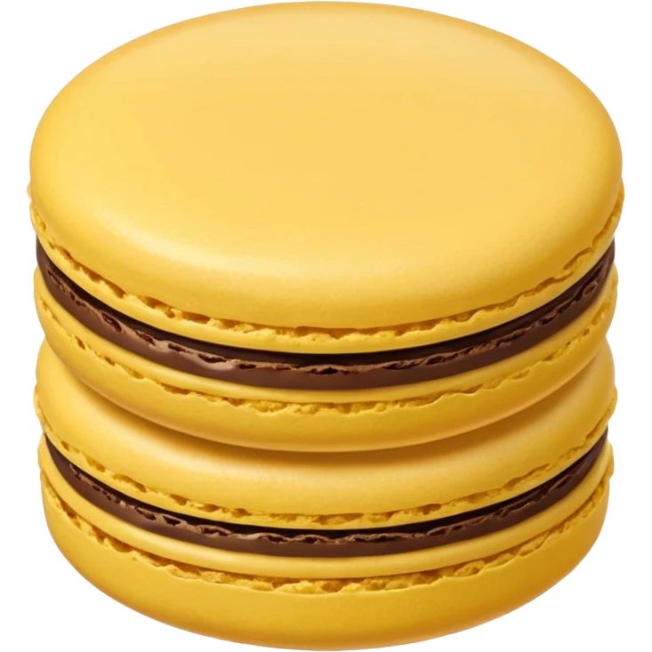 a single of yellow macaron with brown cream



















 emoji