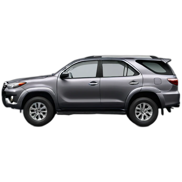 Car model Toyota fortuner 2012 Grey full body emoji