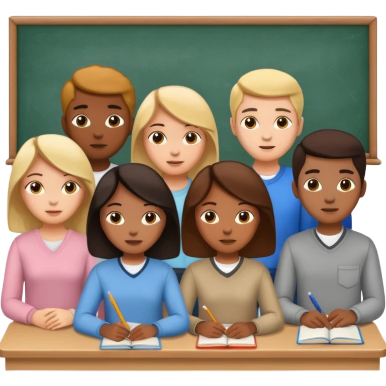 estudiantes en clase emoji