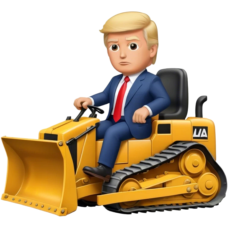 Donald trump riding bulldozer emoji