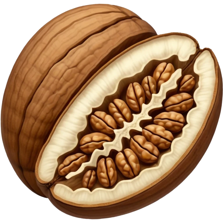 a whole walnut laying on the side. NO FACE! emoji