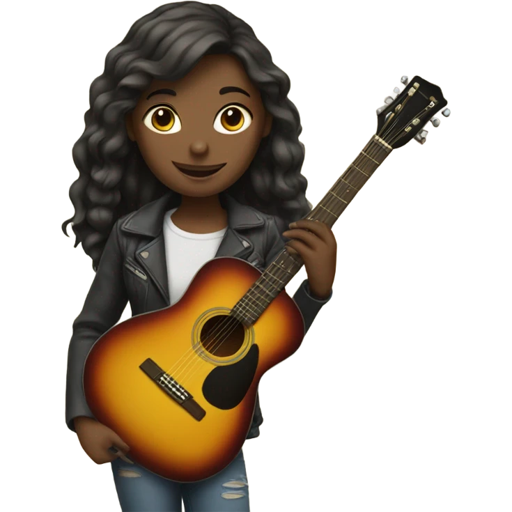 Girl with guitar  emoji