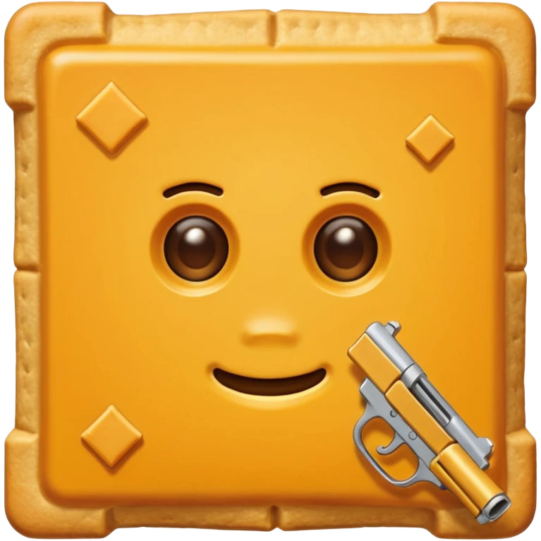 Cheez it with a gun to its head emoji