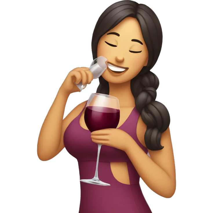 Mujer bebiendo vino emoji