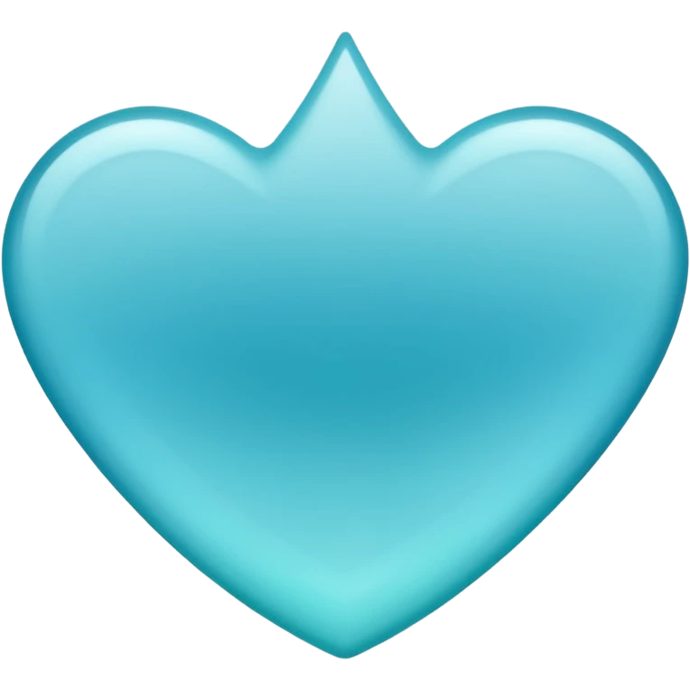 Minimalist blue spade emoji with smooth rounded edges, soft teal-to-cyan gradient, flat vector style, subtle glossy depth, and transparent background. emoji