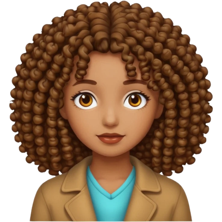 بنت شعرها كيرلي emoji