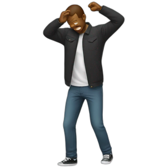 a man doing a dab emoji